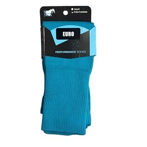 Pear Sox Euro Performance Socks Intermediate Teal Blue High Performance Athletic